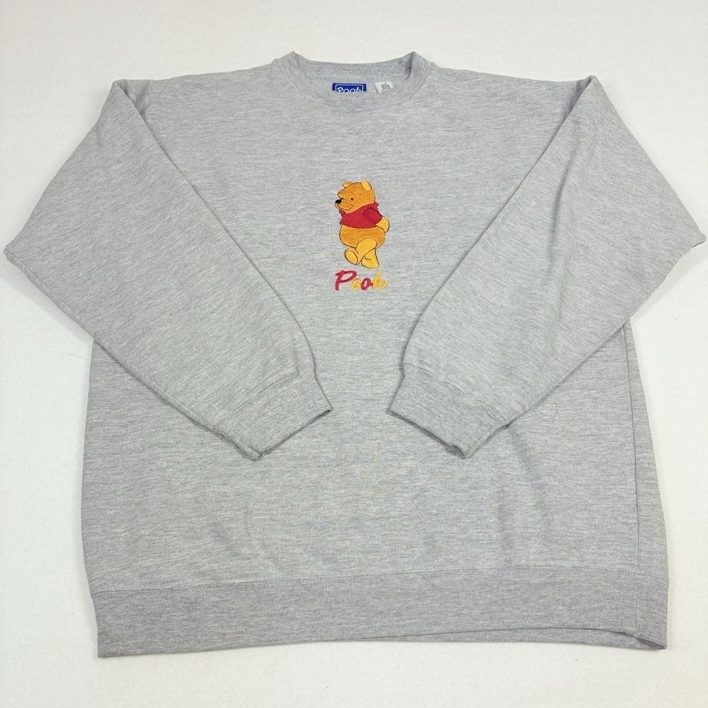 Vintage 90's Winnie The Pooh Embroidered Crewneck Sweatshirt Size L SMALL FLAW